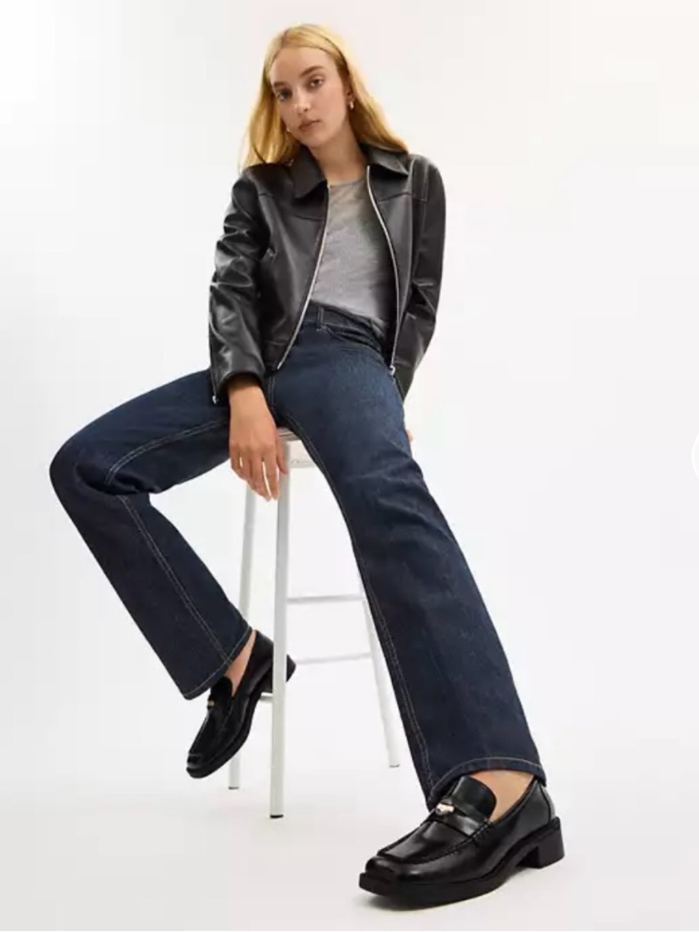 Coach Black Leather Penny Loafers